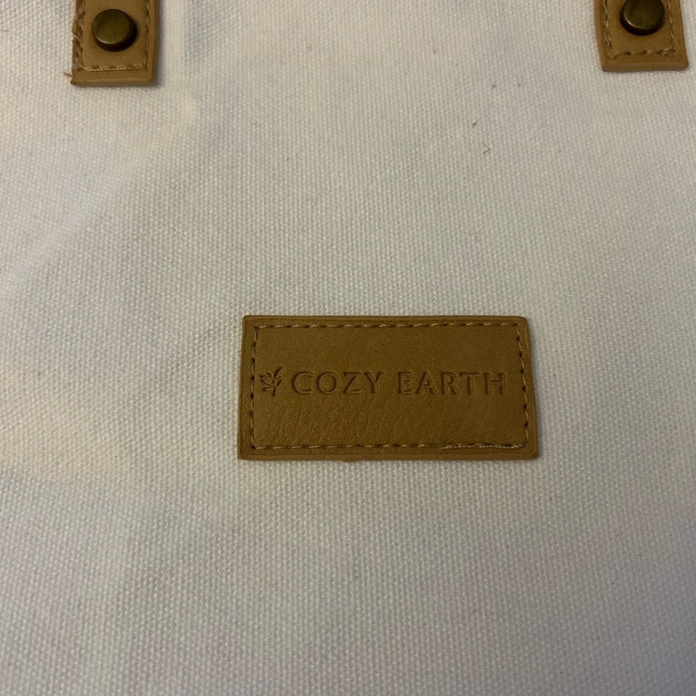 Cozy Earth White Canvas Tote with Tan Accents $5 off if bundled